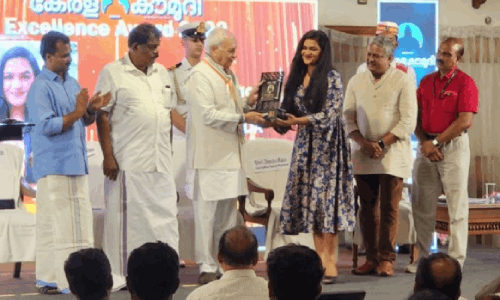 Receiving the Kerala Kaumudi Excellence Award - A Win for Real Ayurveda!